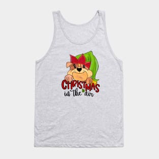 Bulldog in Elf Hat Tank Top